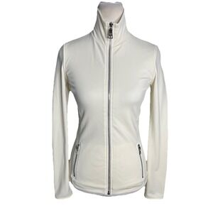 Vintage Prada Ivory Track Jacket Women's Size M Athletic Sport Full Zip